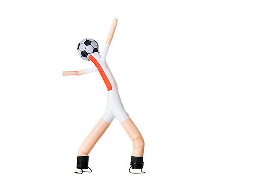 Koop nu online de skyman airdancer met 2 benen en 3d bal van 6m hoog in rood wit bij JB Inflatables Nederland. Alle standaard opblaasbare skydancers worden razendsnel geleverd