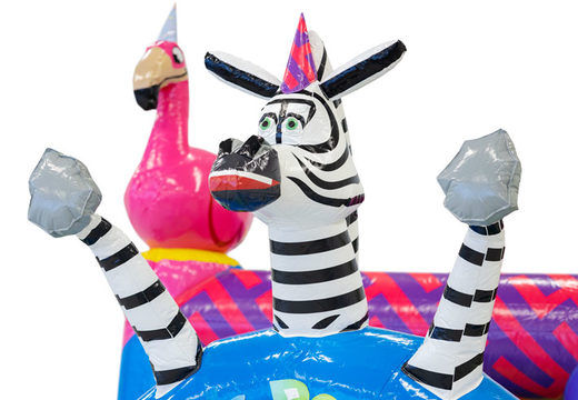 Gekleurde inflatable park in Party thema kopen voor kinderen. Bestellen springkussens online bij JB Inflatables Nederland 