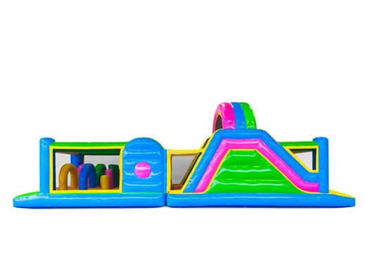 Bestel 13 meter lange opblaasbare Happy Color stormbaan voor kinderen. Koop springkussens met stormbanen nu online bij JB Inflatables Nederland
