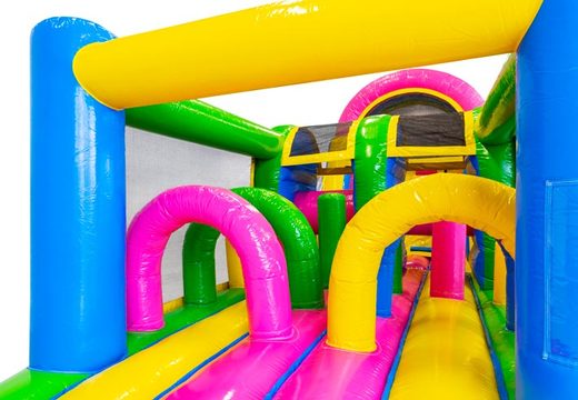 Stormbaan in thema Happy Color voor kids kopen. Bestel opblaasbare stormbanen nu online bij JB Inflatables Nederland