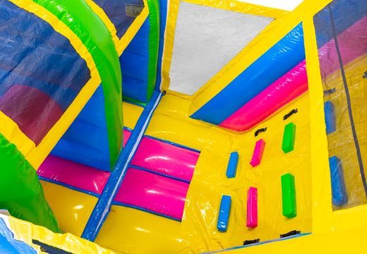 13 meter lange Happy Color opblaasbare stormbaan kopen voor kinderen. Bestel opblaasbare stormbanen nu online bij JB Inflatables Nederland