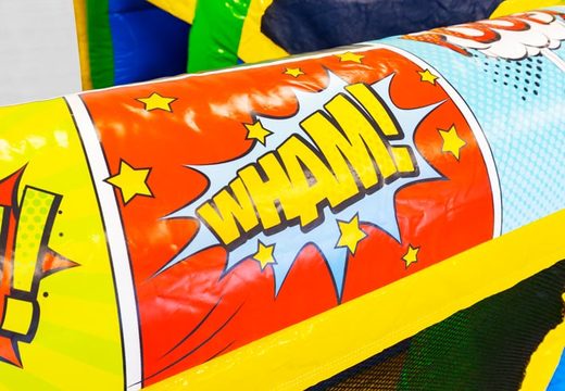 13 meter lange Comic opblaasbare stormbaan kopen voor kinderen. Bestel opblaasbare stormbanen nu online bij JB Inflatables Nederland