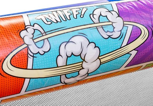 Koop 13 meter lange opblaasbare Comic stormbaan voor kinderen. Bestel opblaasbare stormbanen nu online bij JB Inflatables Nederland