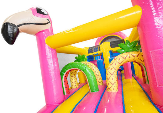 Flamingo 13m opblaasbare stormbaan voor kinderen bestellen. Koop opblaasbare stormbanen nu online bij JB Inflatables Nederland