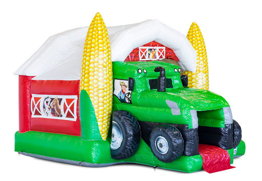 Opblaasbare Slide Combo springkussen in Tractor thema te koop bij JB Inflatables. Bestel opblaasbare springkussens bij JB Inflatables Nederland