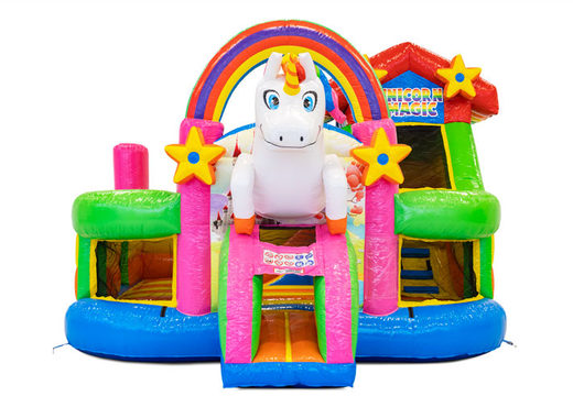 Opblaasbaar Funcity springkussen bestellen in thema Unicorn voor kinderen. Koop nu opblaasbare springkussens bij JB Inflatables Nederland