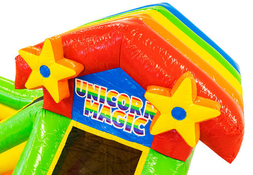 Bestel opblaasbare Funcity springkasteel in thema Unicorn voor kinderen. Opblaasbare springkastelen te koop bij JB Inflatables Nederland