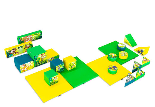 Softplay set large Jungle Dino thema kleurrijke blokken om mee te spelen