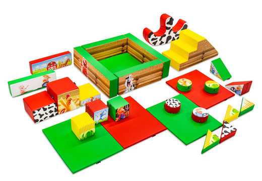 Softplay set XXL Farm thema kleurrijke blokken om mee te spelen