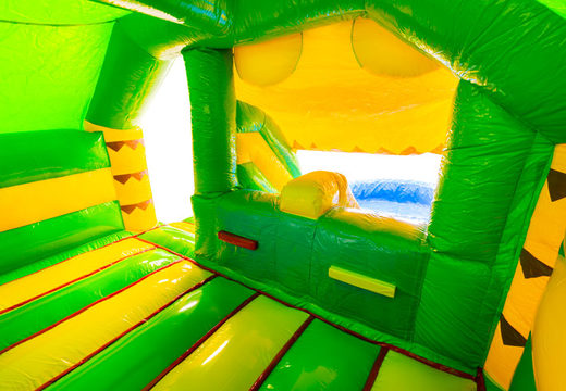 Binnenkant van springkussen Dubbelslide Slide Combo geel groen