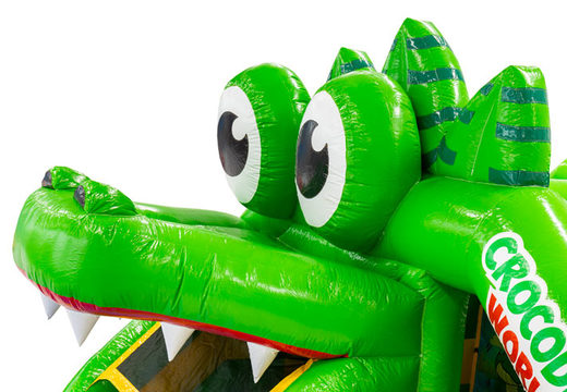 3D figuur op springkussen Dubbelslide krokodillenhoofd thema Krokodil
