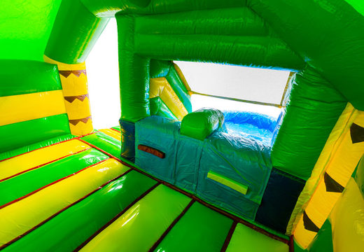 Binnenkant van springkussen Dubbelslide Slide Combo Groen geel