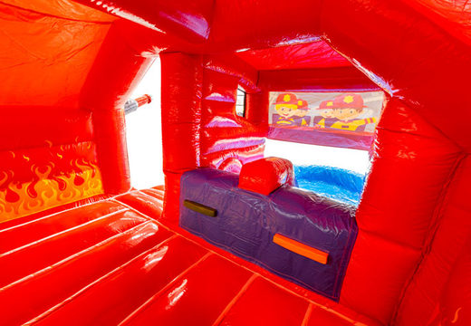 Binnenkant van springkussen Dubbelslide Slide Combo blauw rood oranje