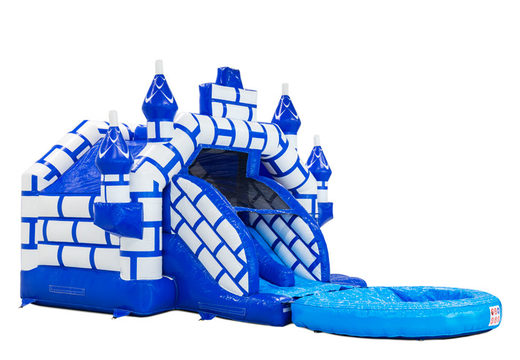 Zijkant Slide Combo Dubbelslide met zwembad in kasteel thema