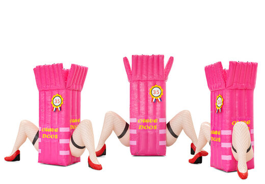 Sarah jubileum pop in vorm van roze doos met benen